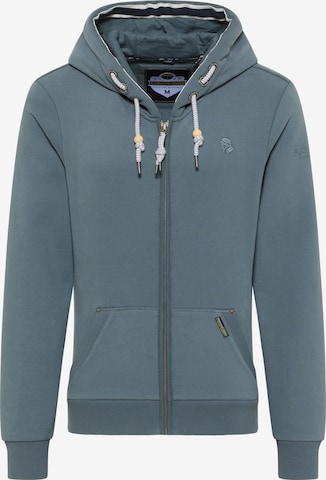 Schmuddelwedda Zip-Up Hoodie in Blue: front