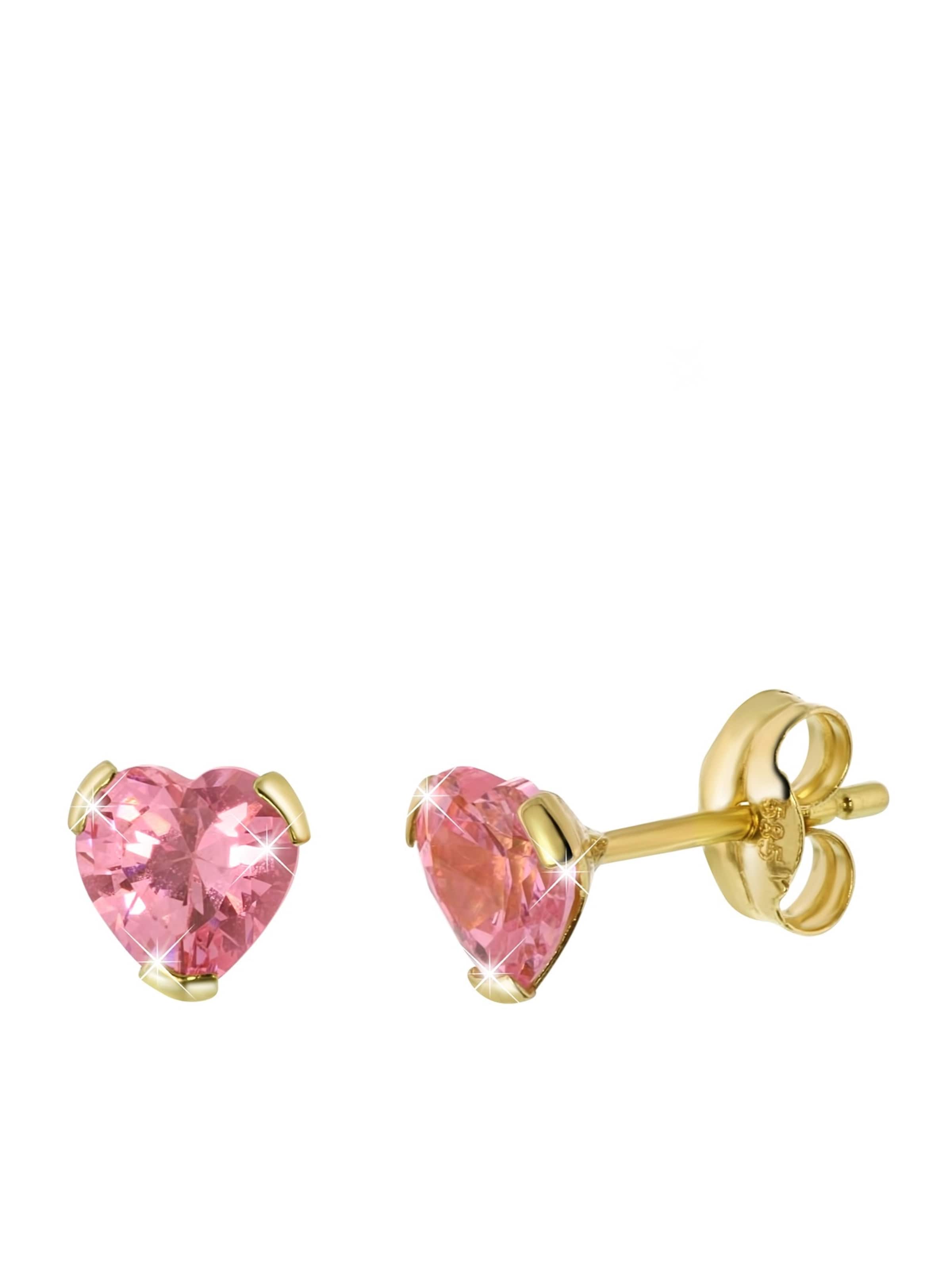 Lucardi Ohrringe 'Klassisch' in Gold: Vorderseite