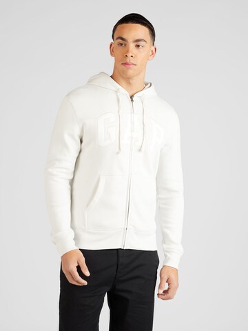 GAP Zip-Up Hoodie 'HERITAGE' in Grey: front