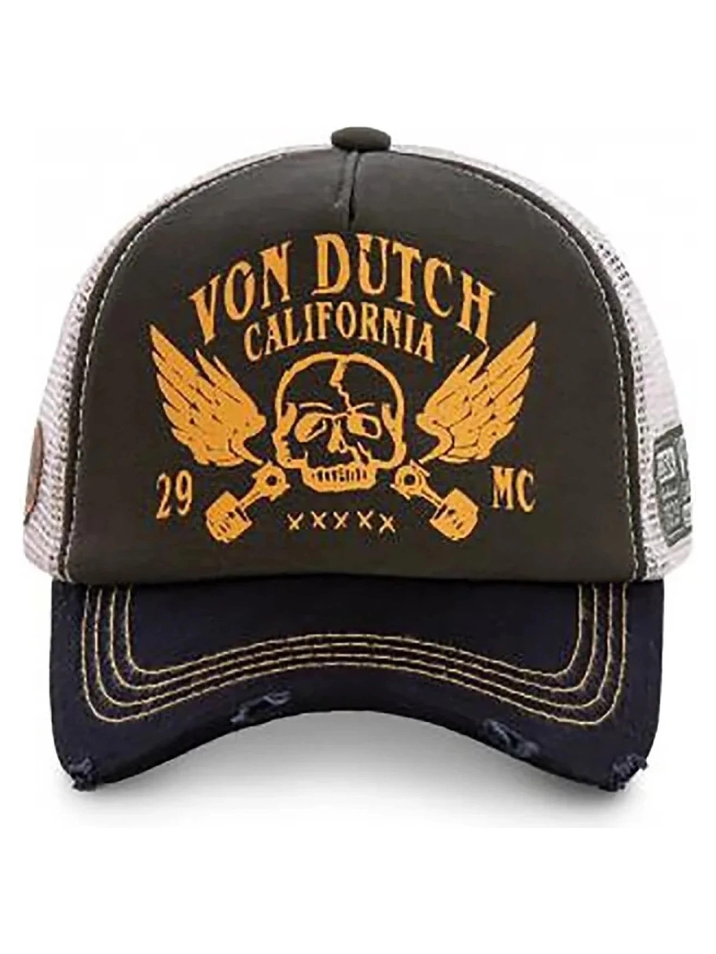 Von Dutch Kšiltovka 'Gorra von dutch marron crew5 trucker cap' – hnědá: přední strana
