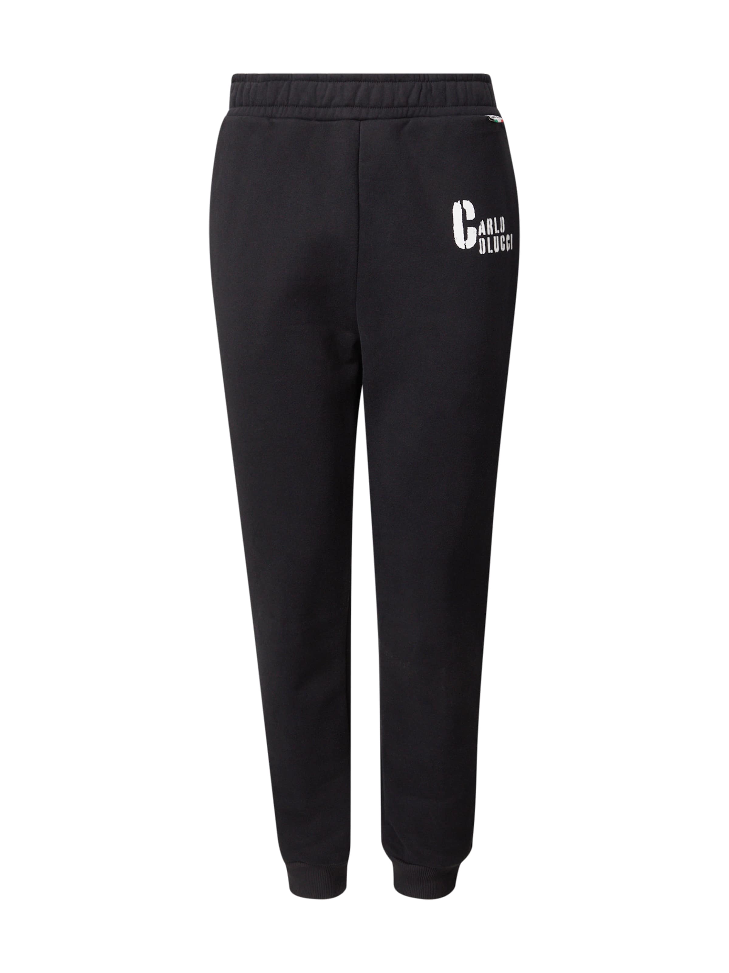 Pantalon 'Fabiano' Carlo Colucci en noir : devant