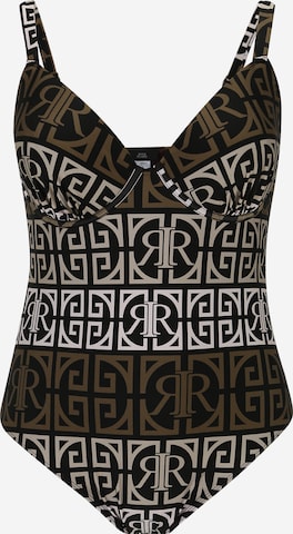 River Island Plus Swimsuit in Black: front