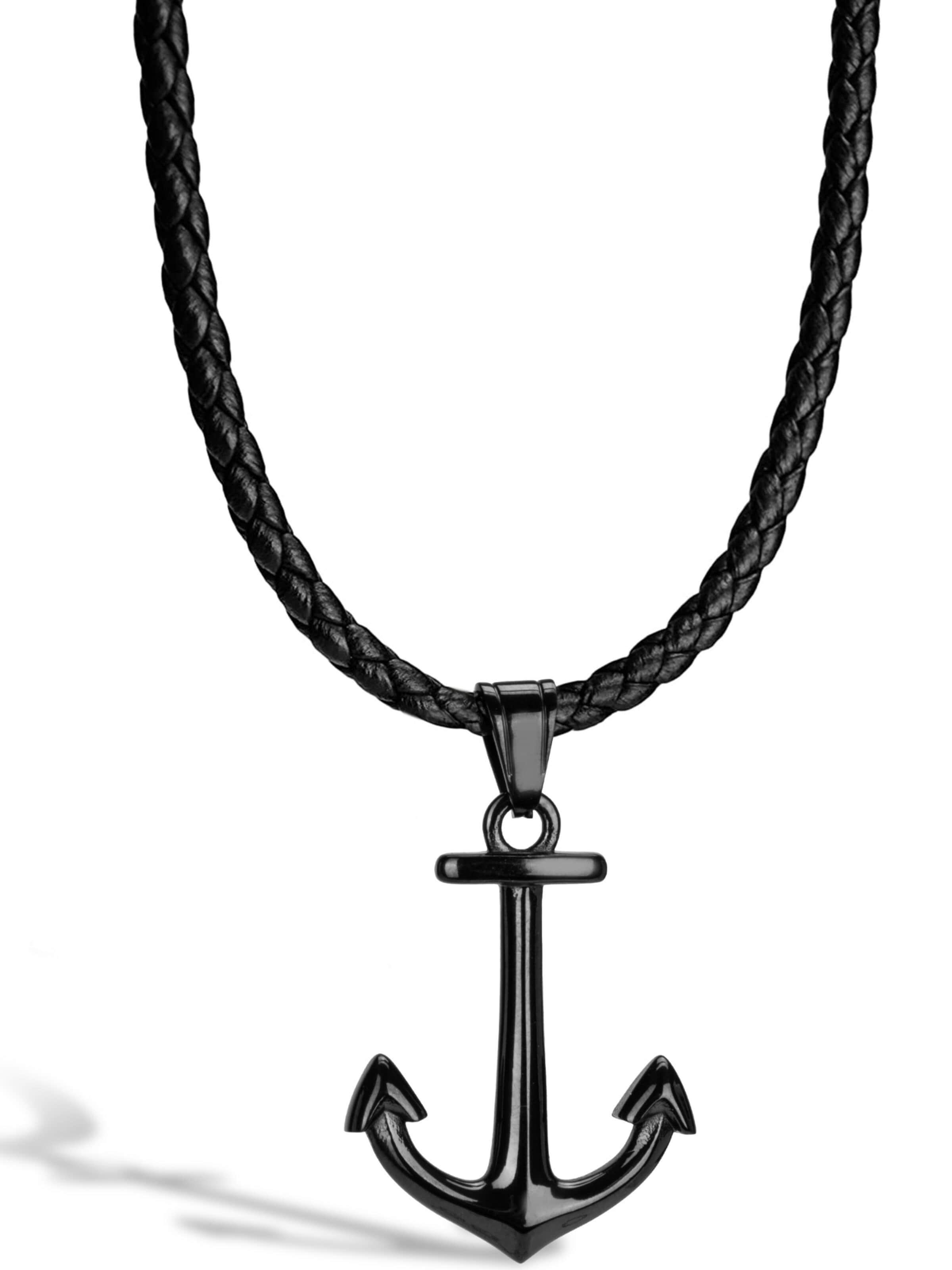 SERASAR - Colar 'Anchor' em preto: frente