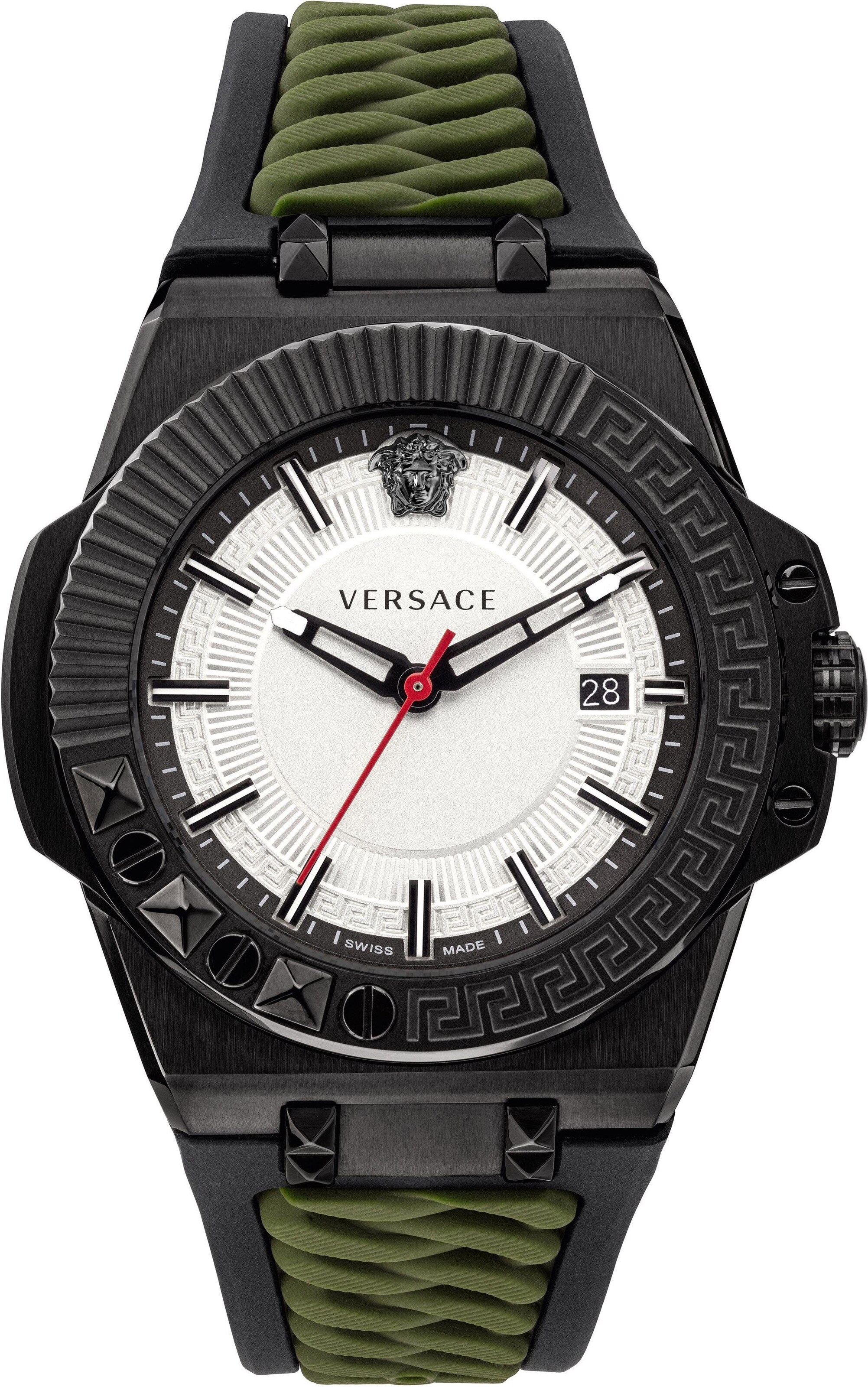 VERSACE Uhr 'Chain Reaction' in Schwarz: Vorderseite