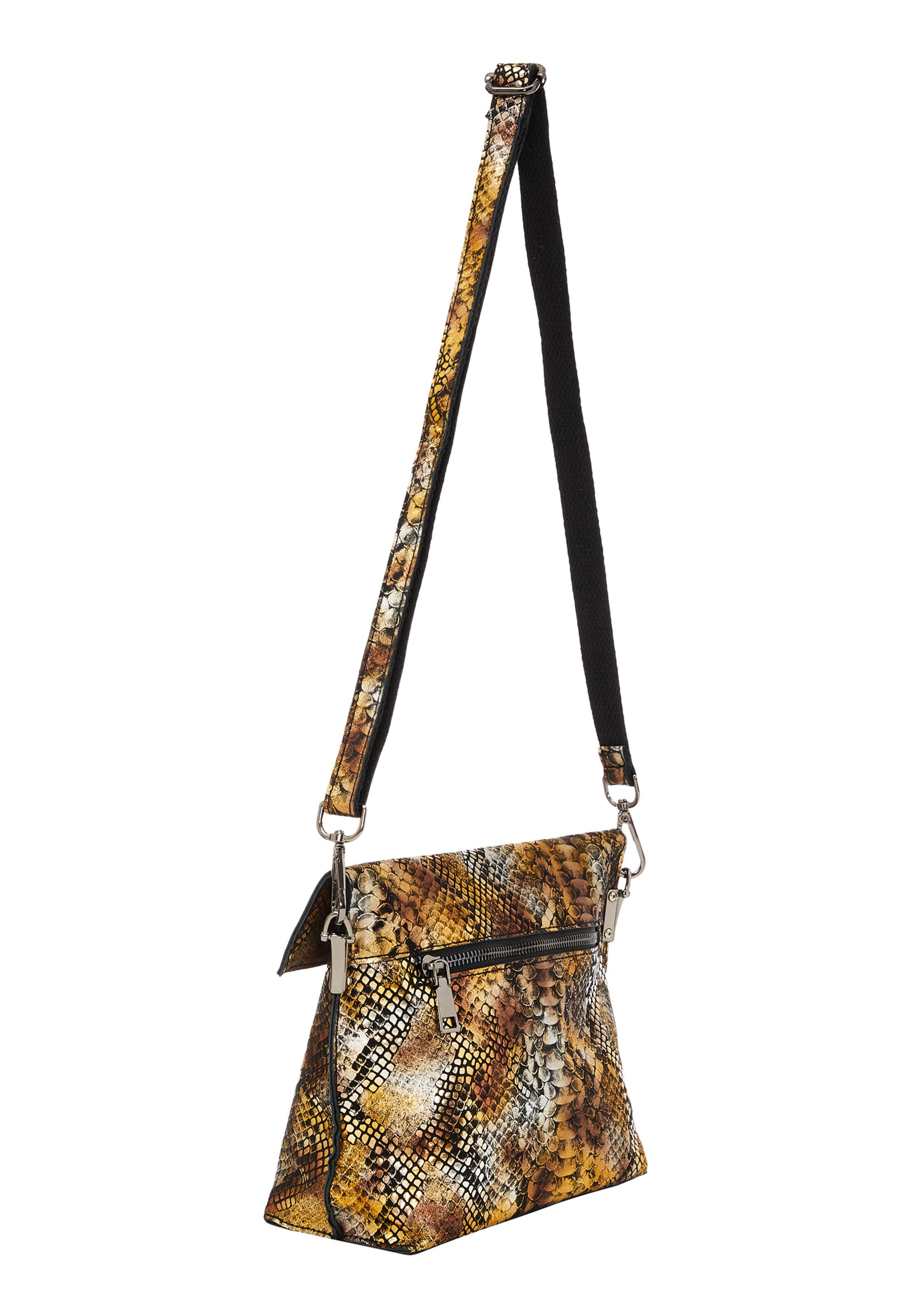 Borsa a spalla di faina in giallo