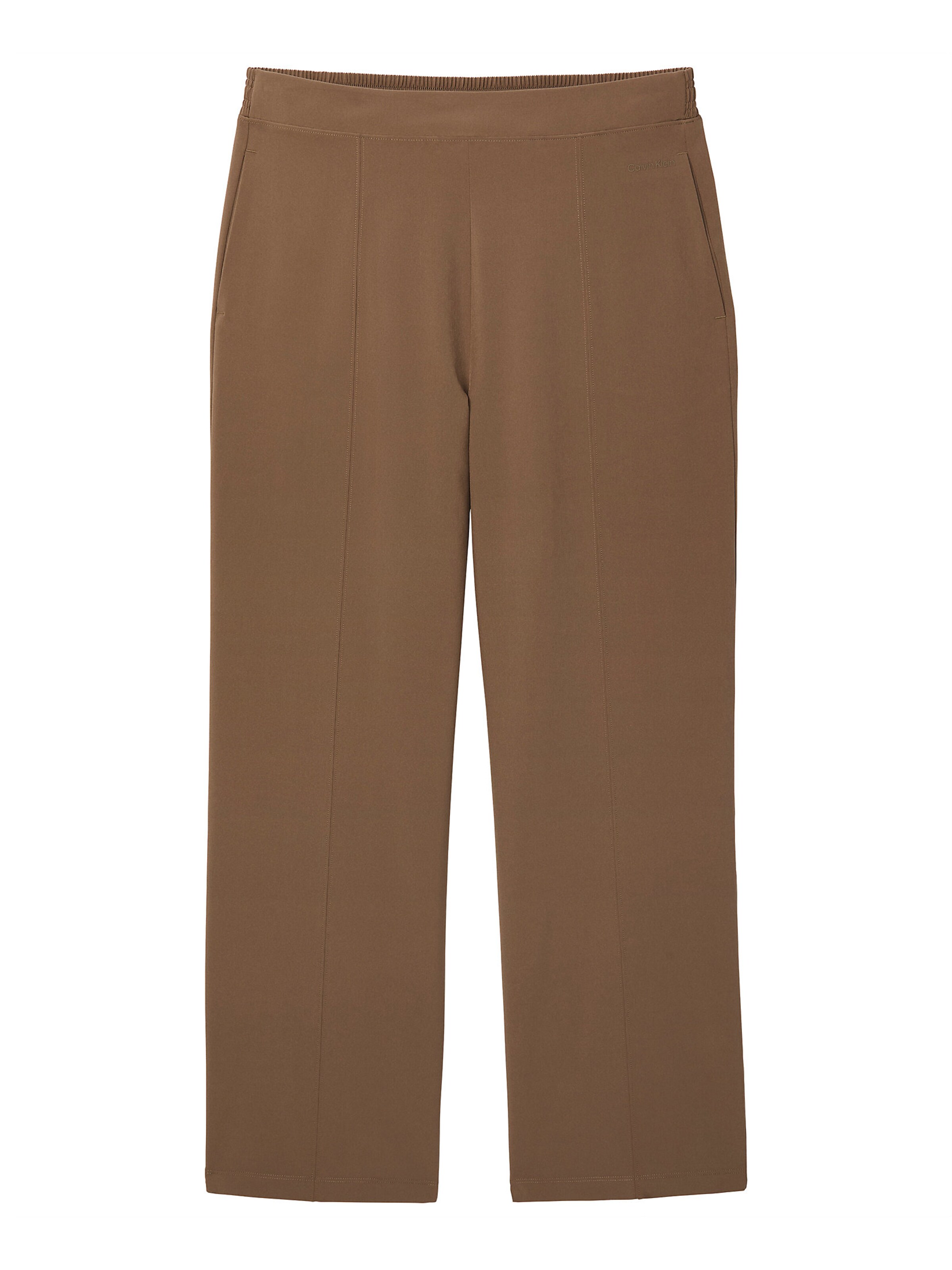 Calvin Klein Wide leg Broek 'Commuter' in Bruin: voorkant