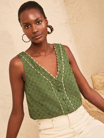 love & roses - Top en verde