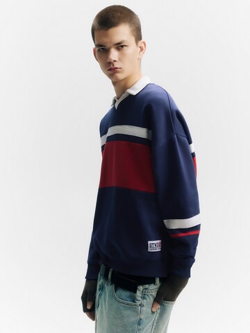 Bluză de molton 'STWD' de la Pull&Bear pe albastru: față