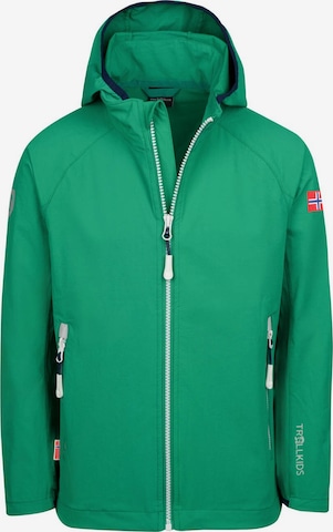 TROLLKIDS Outdoor jacket in Green: front