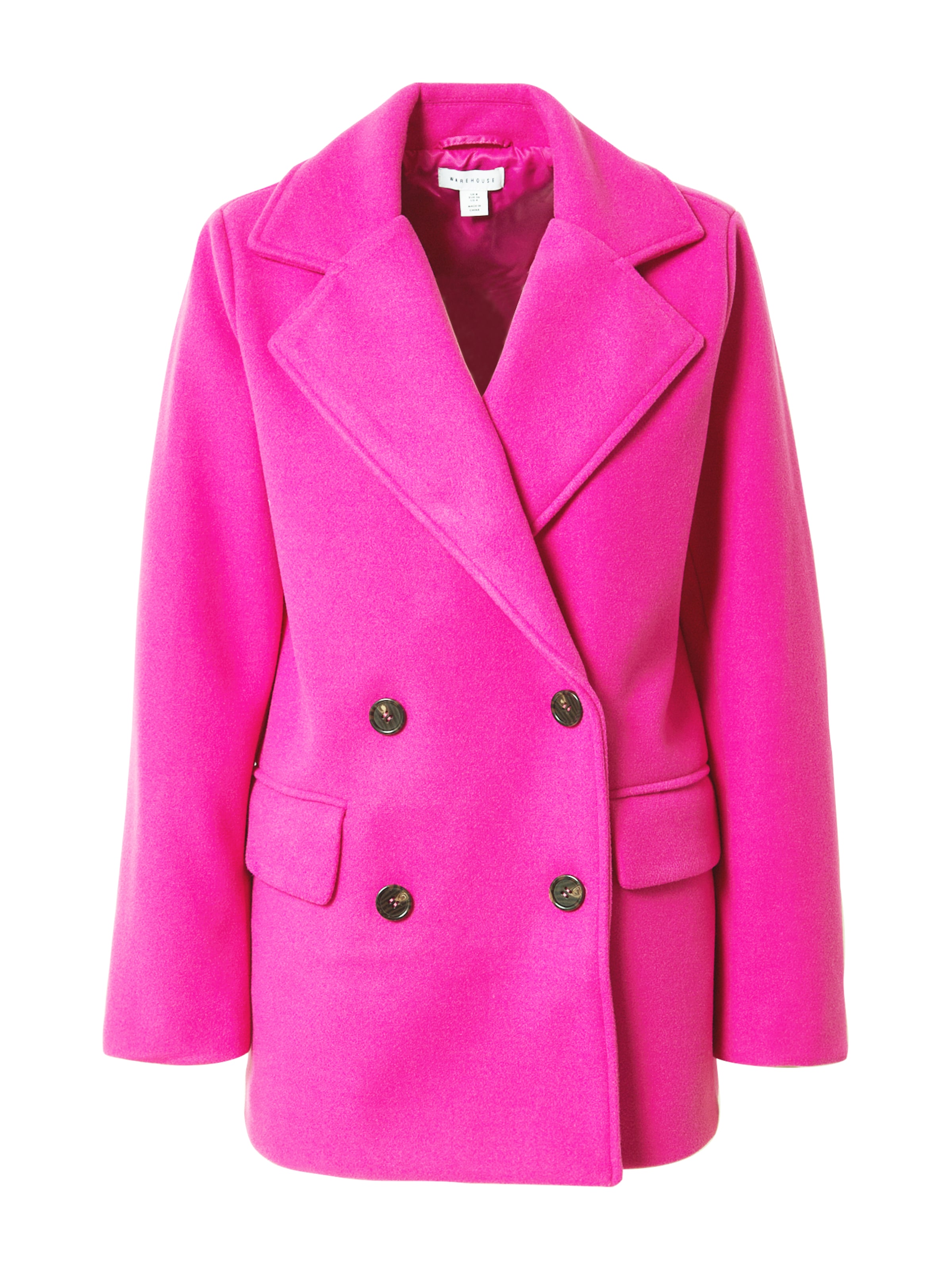 Warehouse Between-seasons coat in Pink: front