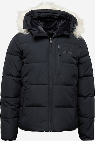 HOLLISTER Χειμερινό μπουφάν σε μαύρο: μπροστά