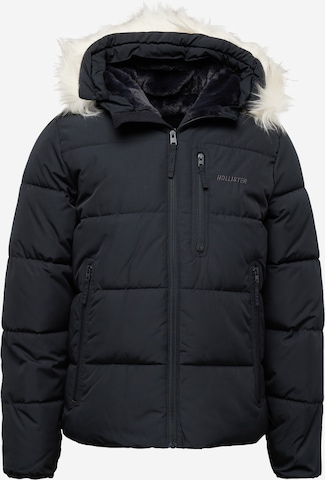 HOLLISTER Winter Jacket in Black: front