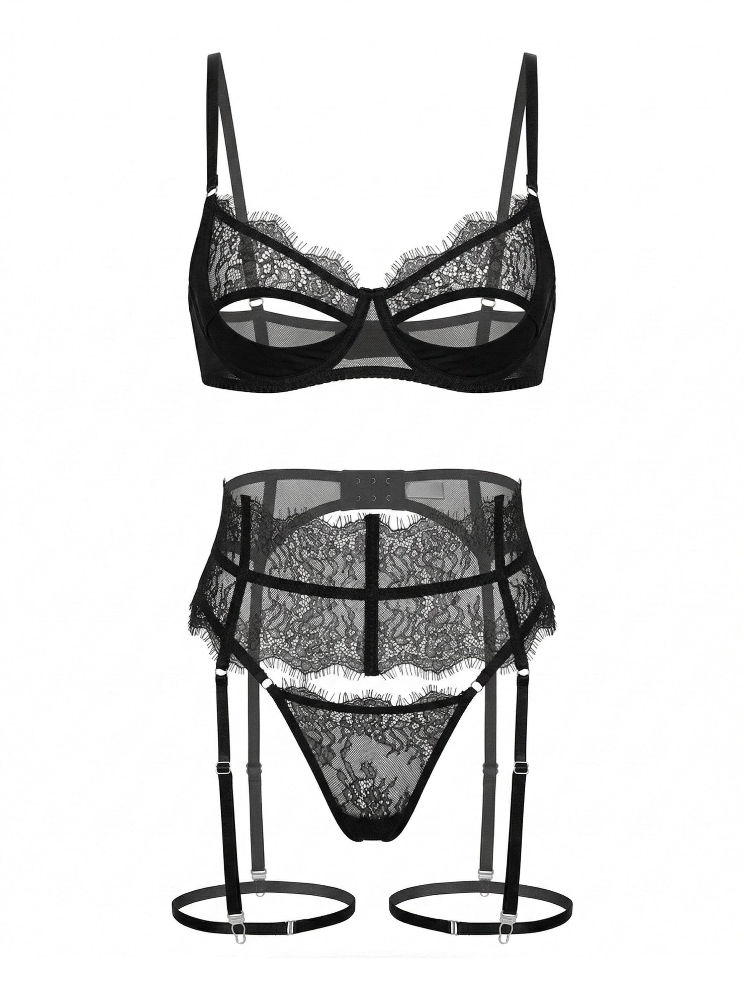 Orchibelle Classic Underwear Sets 'Marlene' in Black: front