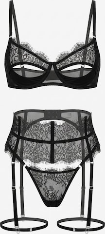 Orchibelle Classic Underwear Sets 'Marlene' in Black: front