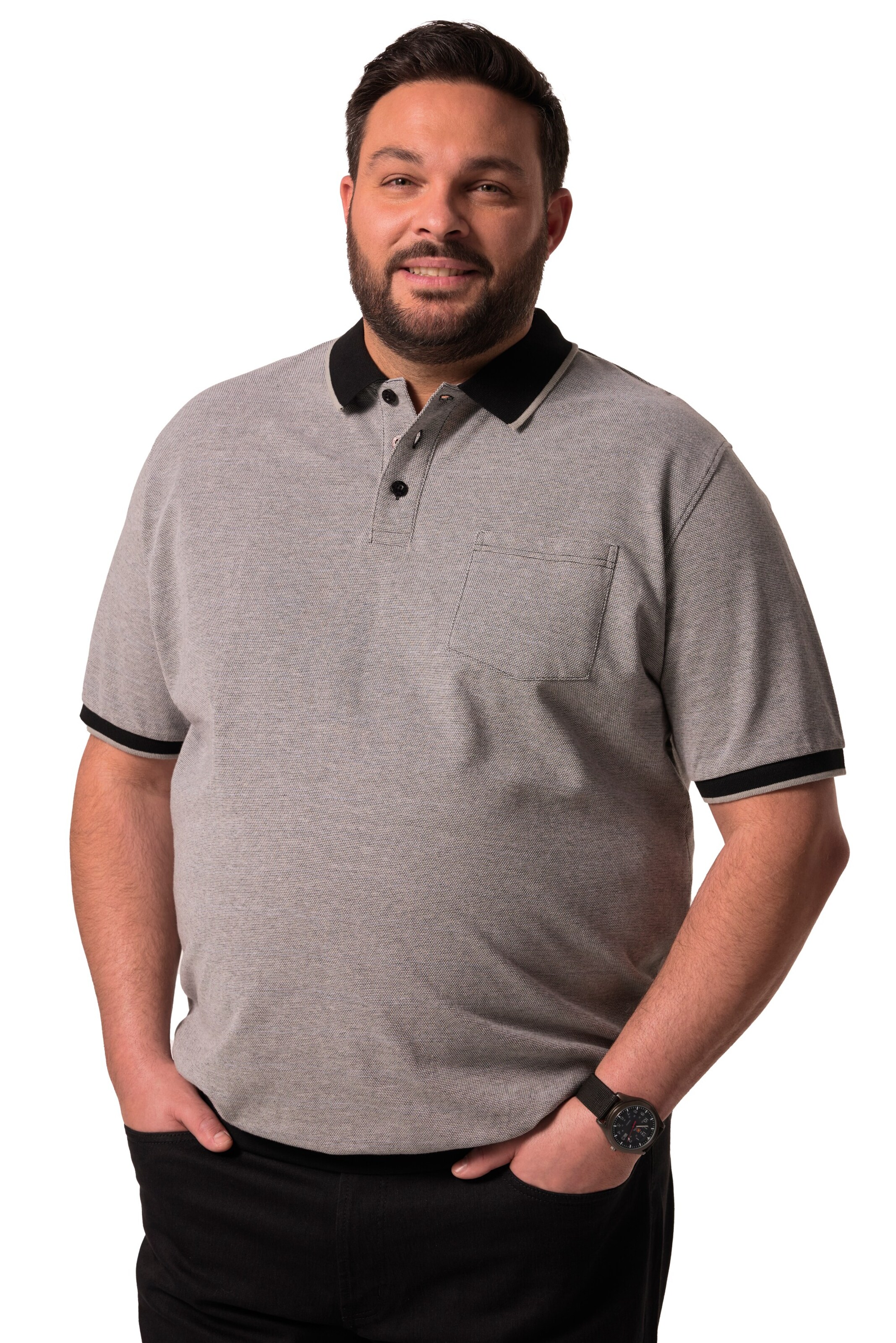 Men Plus Shirt in Beige: front