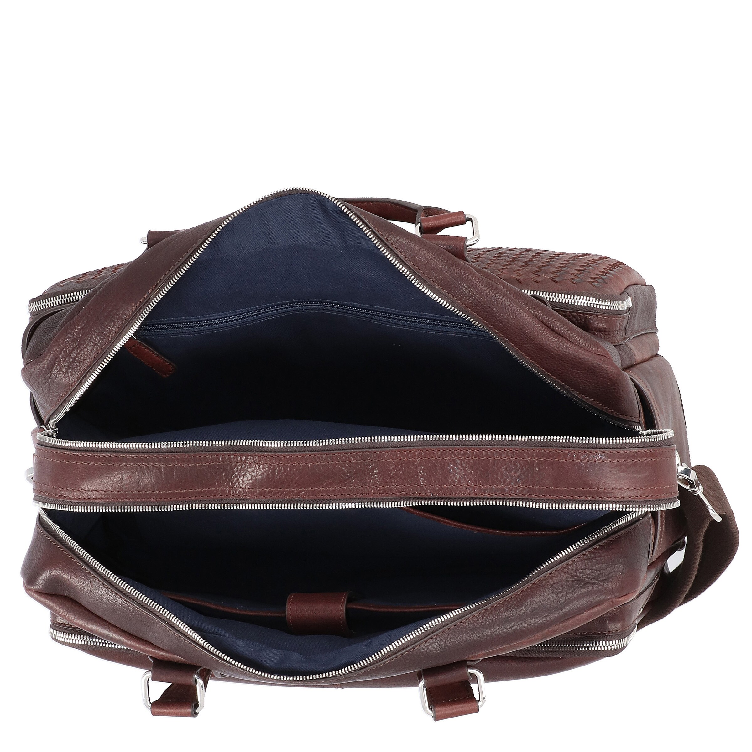 bugatti Document Bag 'Woven' in Brown