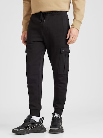 Effilé Pantalon cargo 'Seteam' BOSS Orange en noir : devant