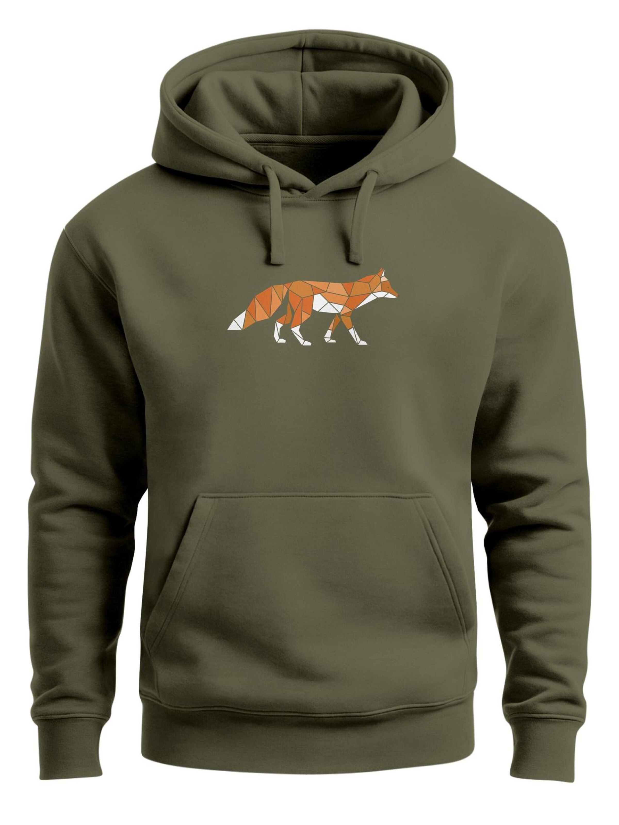 Neverless Sweatshirt 'Fuchs Polygon' in Green: front