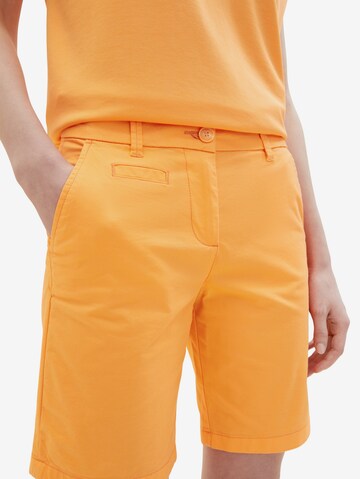 TOM TAILOR Regularen Chino hlače | oranžna barva