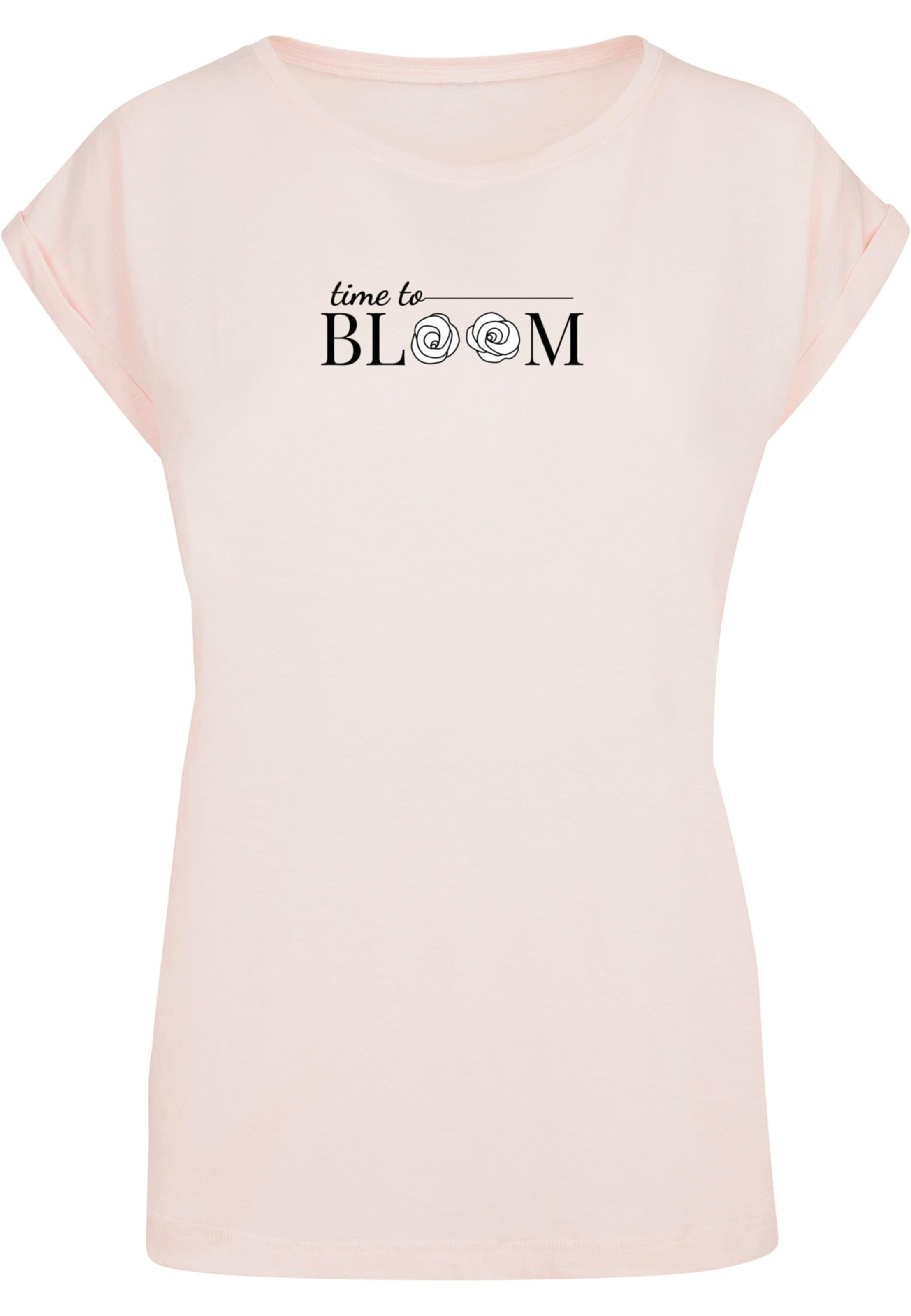 Merchcode T-Shirt 'Time To Bloom' in Pink: Vorderseite