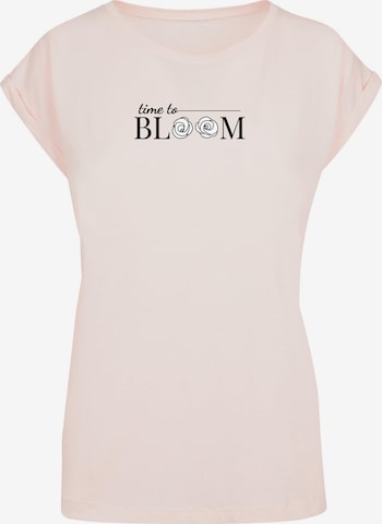 Merchcode T-Shirt 'Time To Bloom' in Pink: predná strana