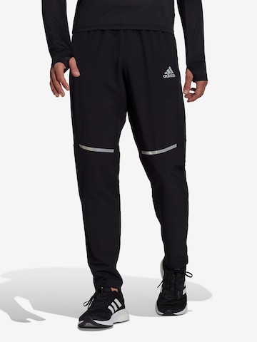 ADIDAS SPORTSWEAR Regular Sports trousers 'Own The Run Soft Shell' in Black: front