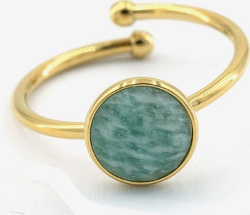 Sergio EngelPrsten 'Beach Ring 01 Vergoldeter Edelstahlring mit Naturstein-Cabouchon' - zelena boja: prednji dio