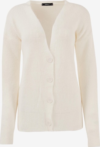 LELA Gebreid vest in Beige: voorkant