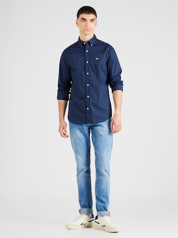 GANT Slim fit Overhemd in Blauw