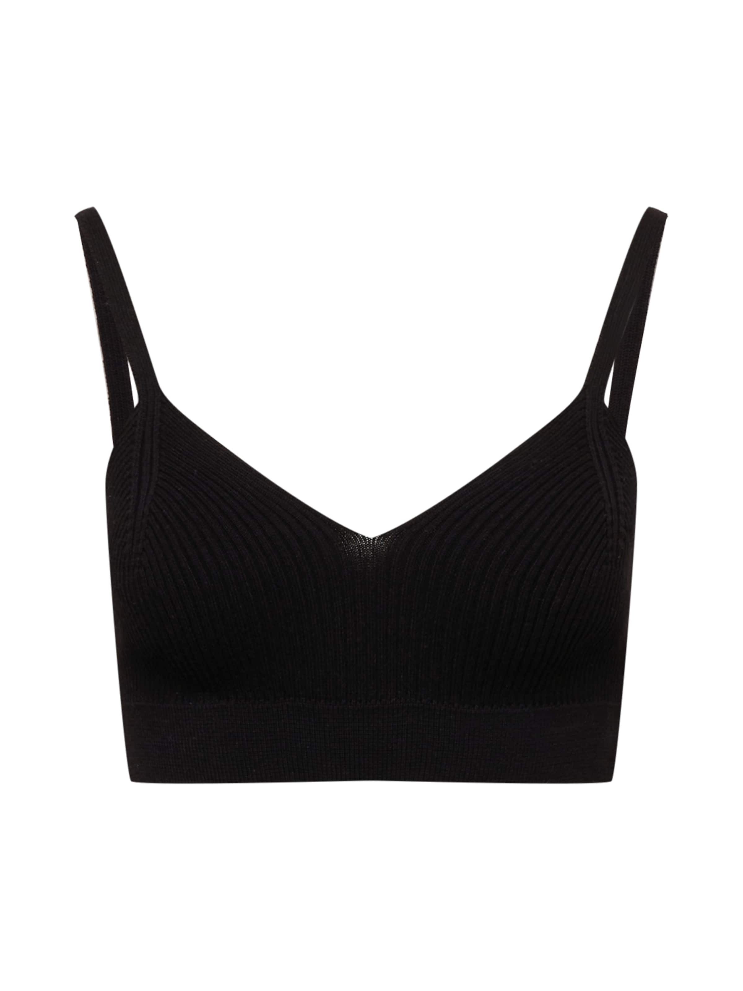 Top in maglia 'Lola' di A LOT LESS in nero: frontale