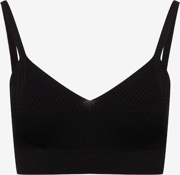 A LOT LESS - Top de malha 'Lola' em preto: frente