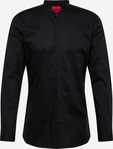 HUGO Red Slim fit Button Up Shirt 'Enrique' in Black: front