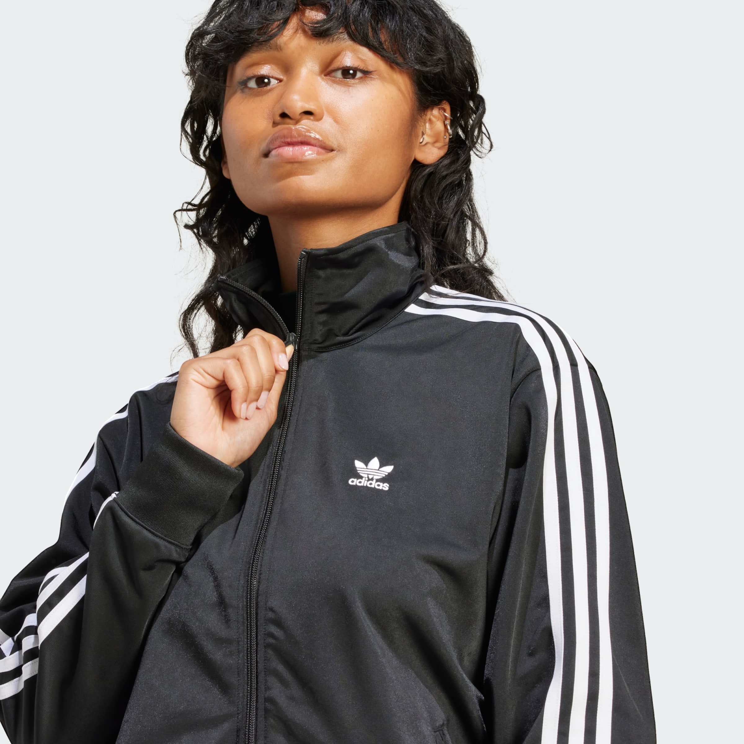 ADIDAS ORIGINALS Zip Up Hoodie Adicolor Classics Firebird in Black ABOUT YOU