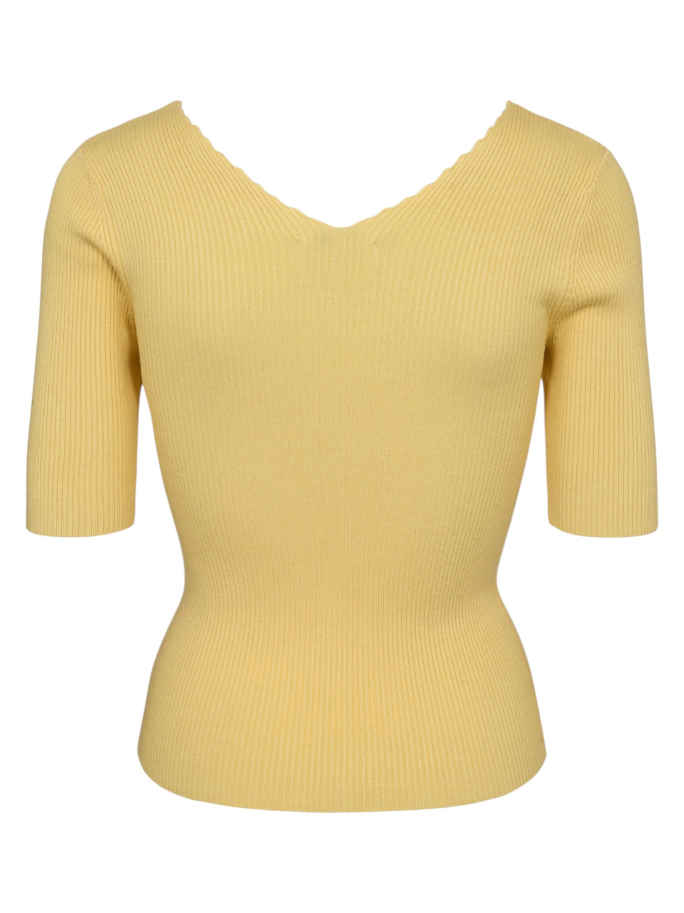 NÜMPH 3/4 Ärmel-Strickpullover 'NUAYELET SS PULLOVER CROPPED' in Gelb