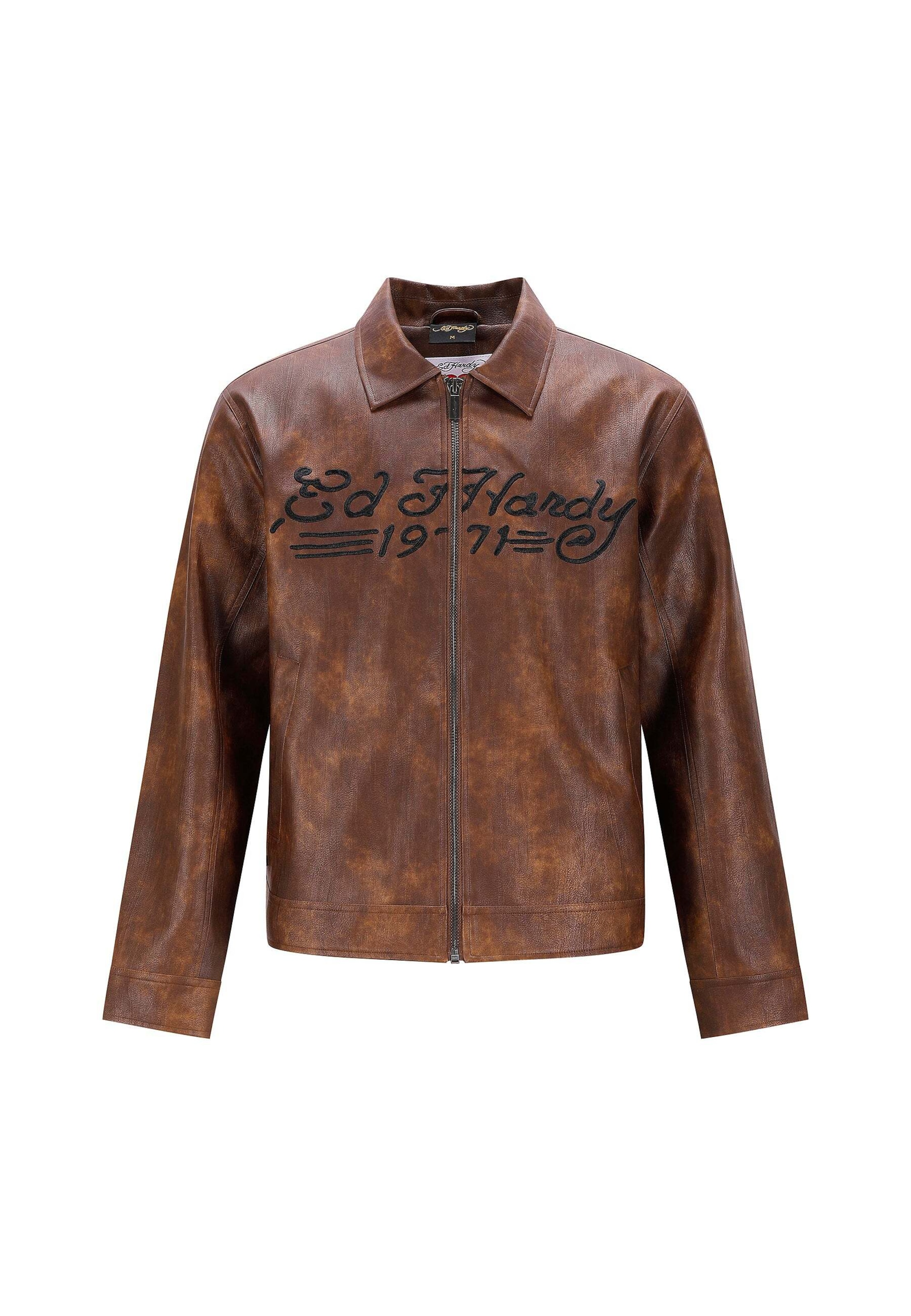 Ed Hardy Σακάκι τοπικής ενδυμασίας σε καφέ: μπροστά