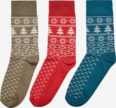 Urban Classics Socks in Blue / Olive / Red / White, Item view