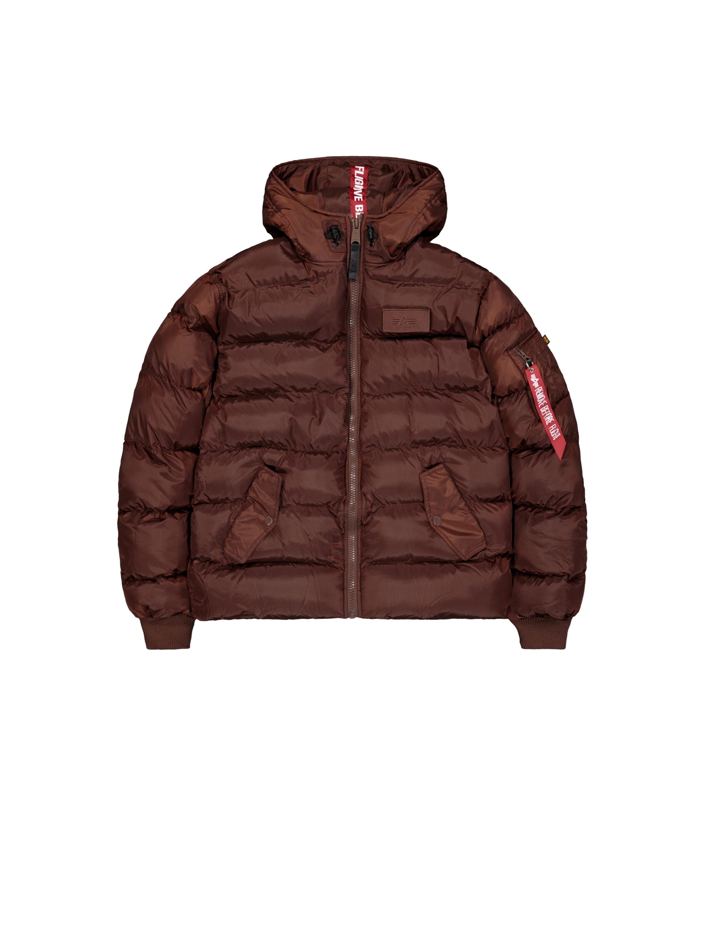 ALPHA INDUSTRIES Zimní bunda – hnědá: přední strana