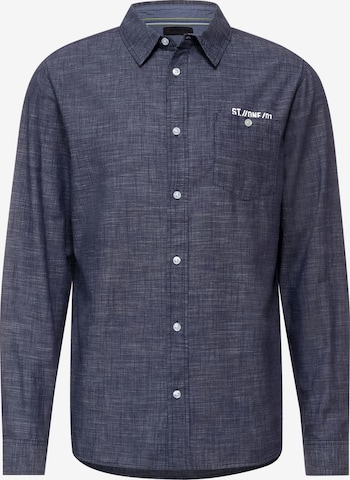 Street One MEN Regular fit Button Up Shirt in Blue: front