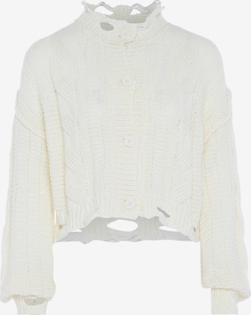 MYMO Knit cardigan in White: front