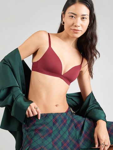 Tommy Hilfiger Underwear Trojúhelníková Podprsenka 'Essential' – červená: přední strana