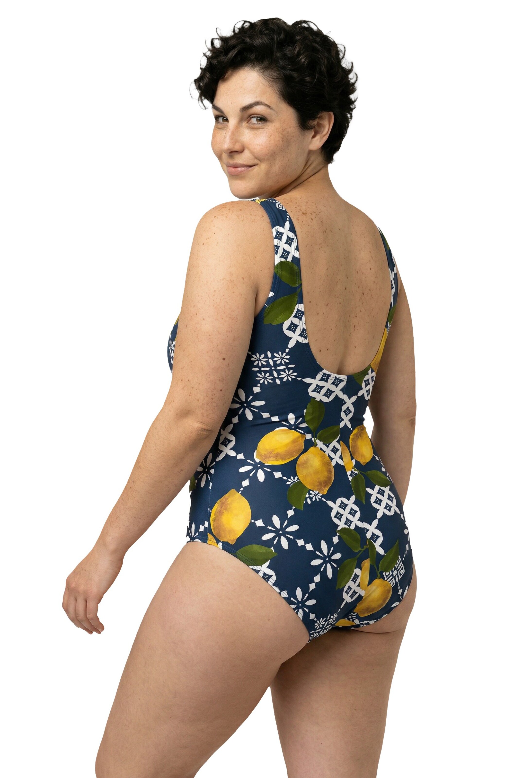 Ulla Popken Klassiek Badpak in Blauw