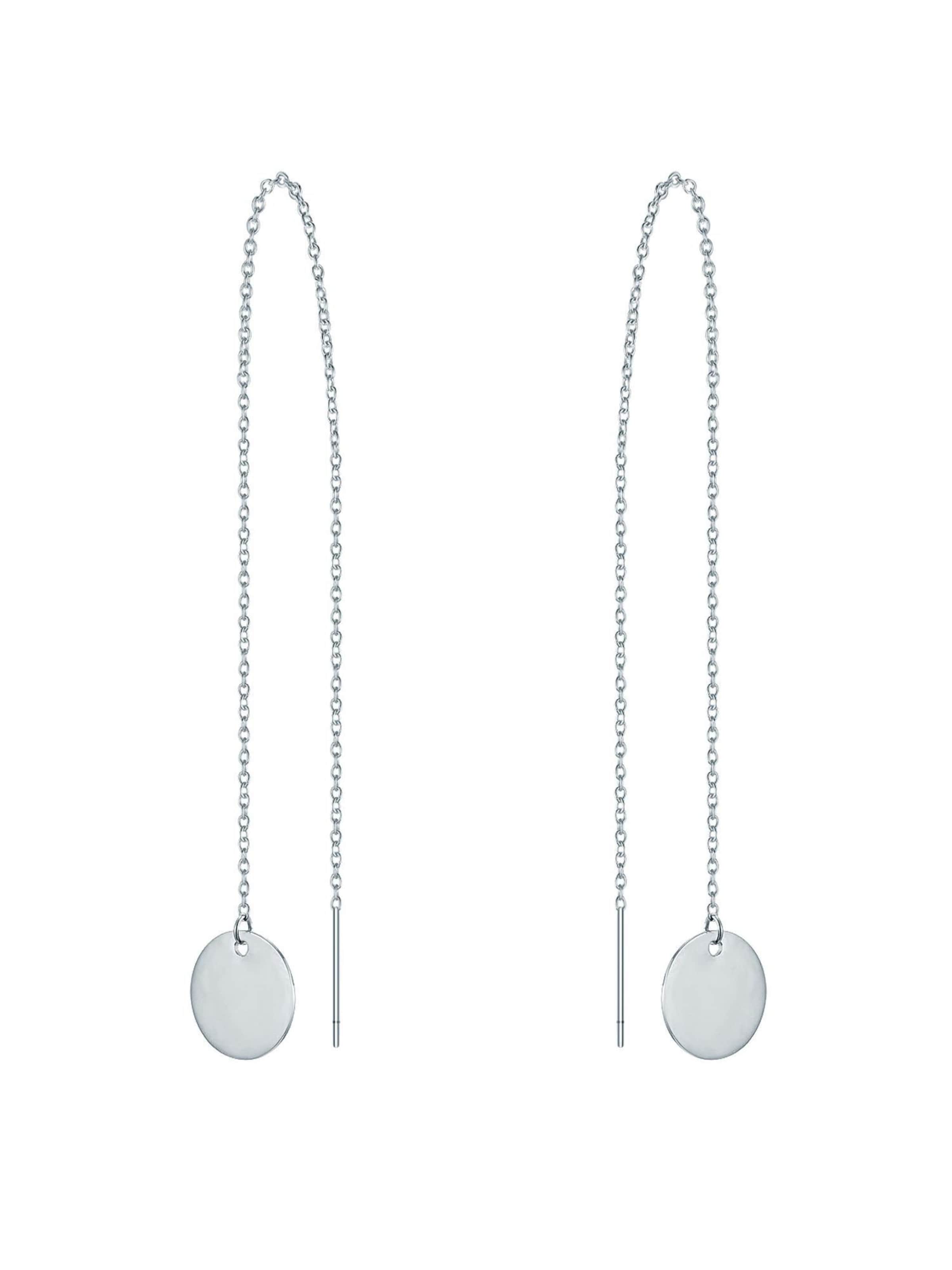 Boucles d'oreilles Eastside en argent : devant