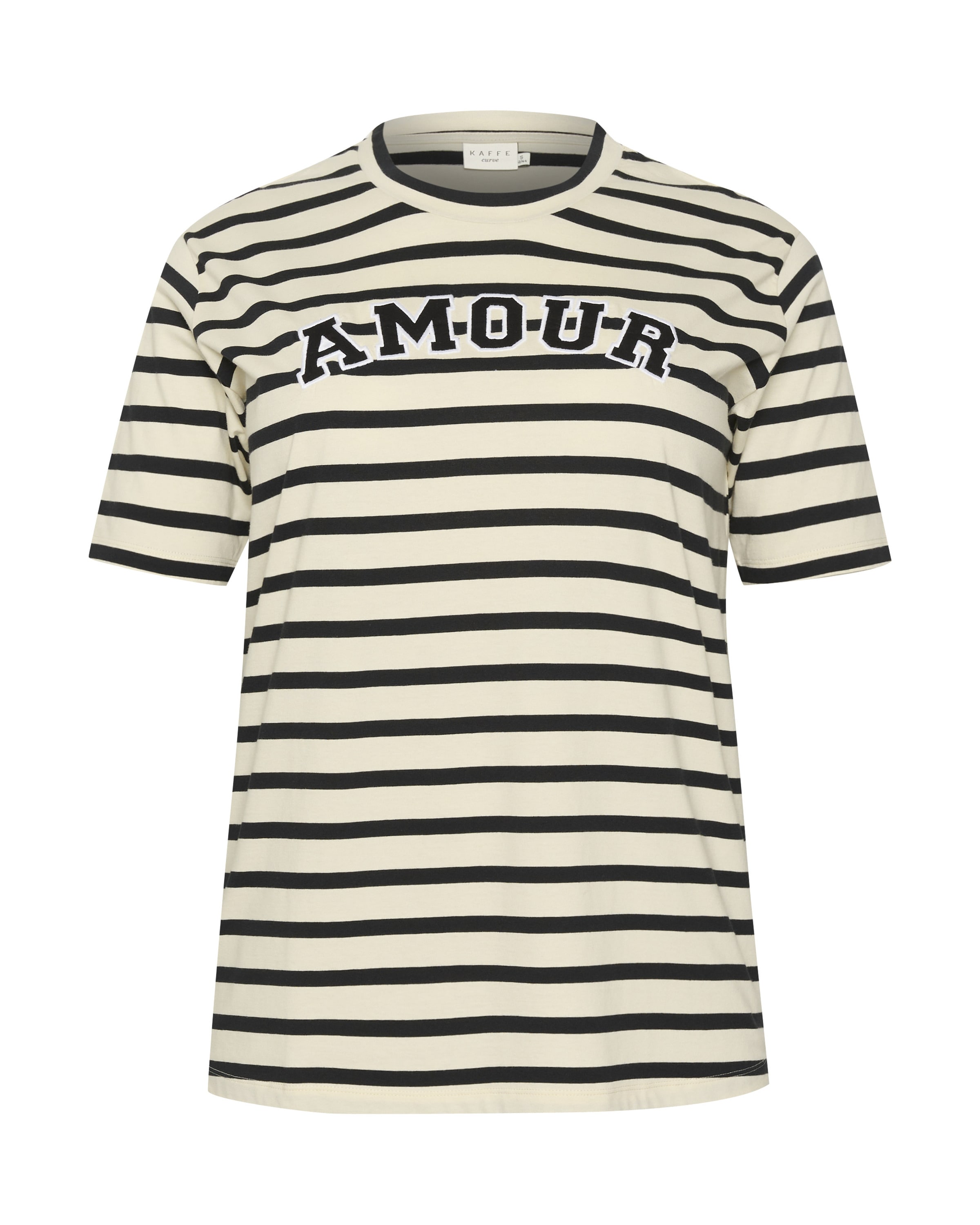 KAFFE CURVE Футболка 'Hella' в Бежевый: спереди