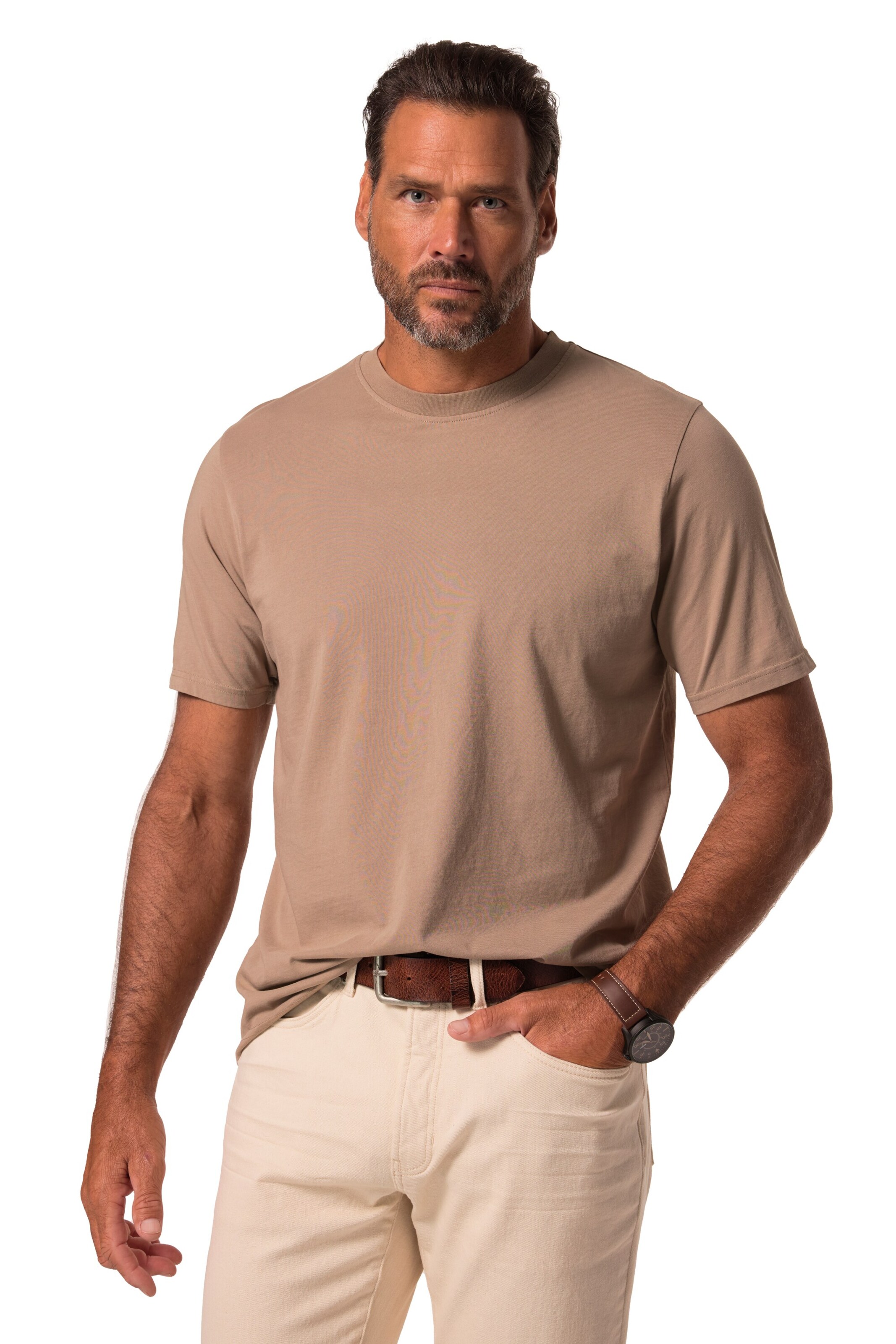 JP1880 Shirt in Bruin: voorkant