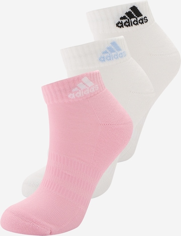 ADIDAS PERFORMANCE Спортни чорапи 'Cushioned Sportswear Ankle 3 Pairs' в розово: отпред