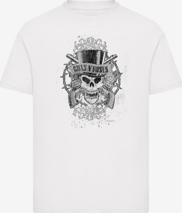 F4NT4STIC Shirt 'Guns 'N' Roses Skull and Pistols' in White: front