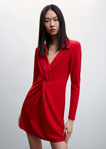 MANGO Shirt Dress 'gofre-h' in Red: front