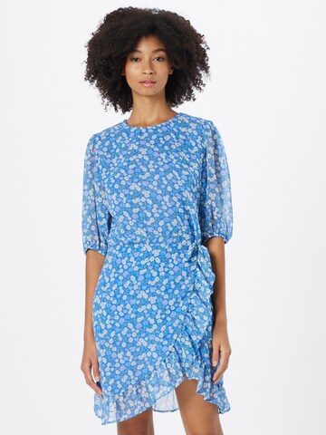 NA-KD Jurk 'Frilled' in Blauw: voorkant