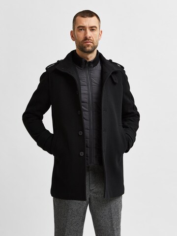 Manteau mi-saison SELECTED HOMME en noir : devant