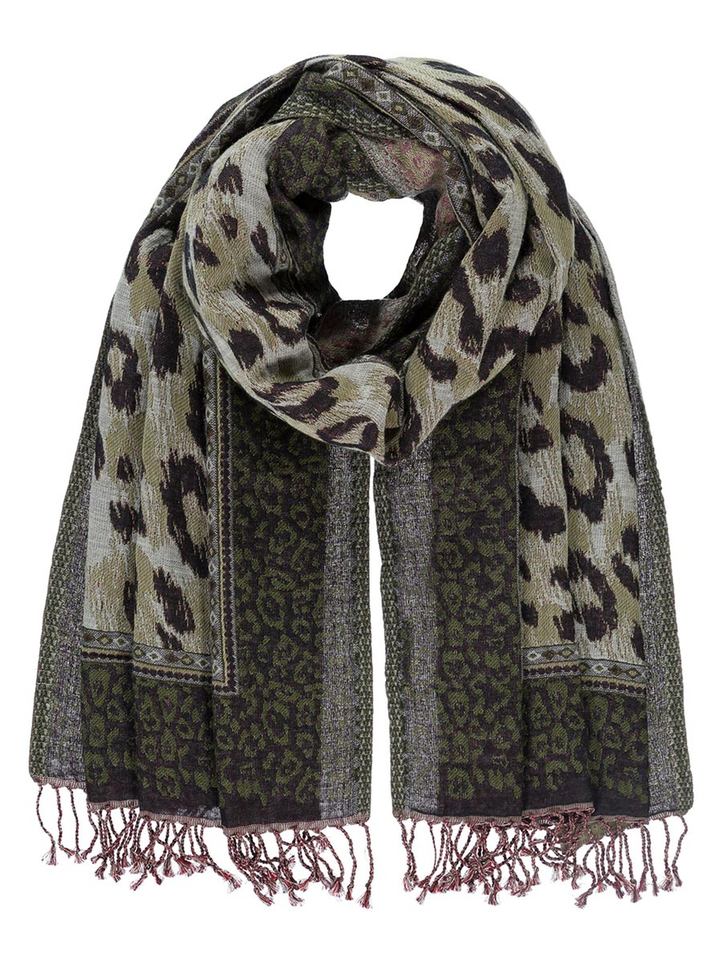 Passigatti Wrap 'Leo-Jaquard Schal' in Green: front